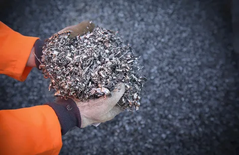 Scrap metal recycling materials sorted for selling and reuse