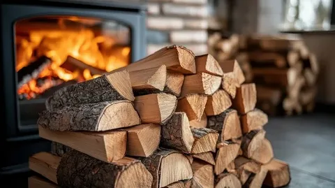 Stack of dry, Firewood Wanganui premium firewood ready for delivery in Wanganui