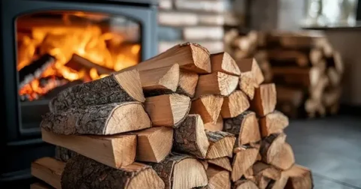 Stack of dry, Firewood Wanganui premium firewood ready for delivery in Wanganui
